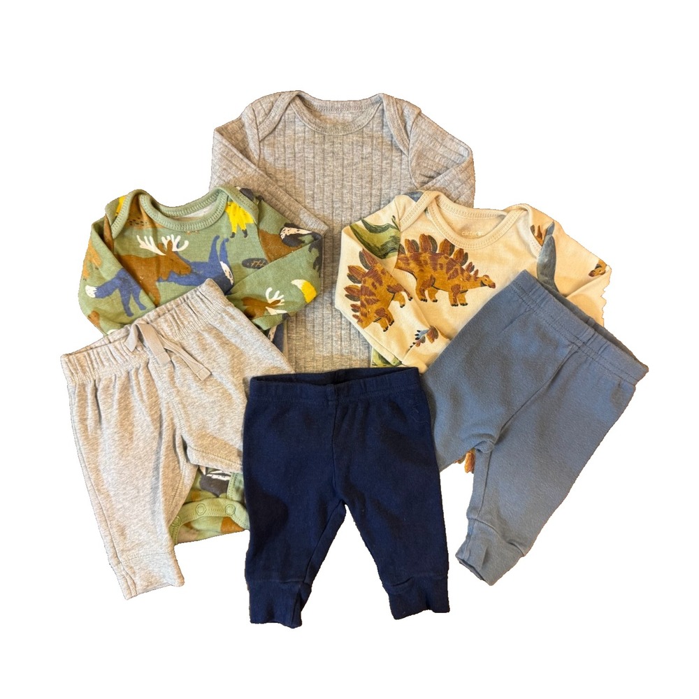 Carter's Baby Boy Newborn Basics Outfits Shirts Pants Bodysuits Animal Dinosaurs
